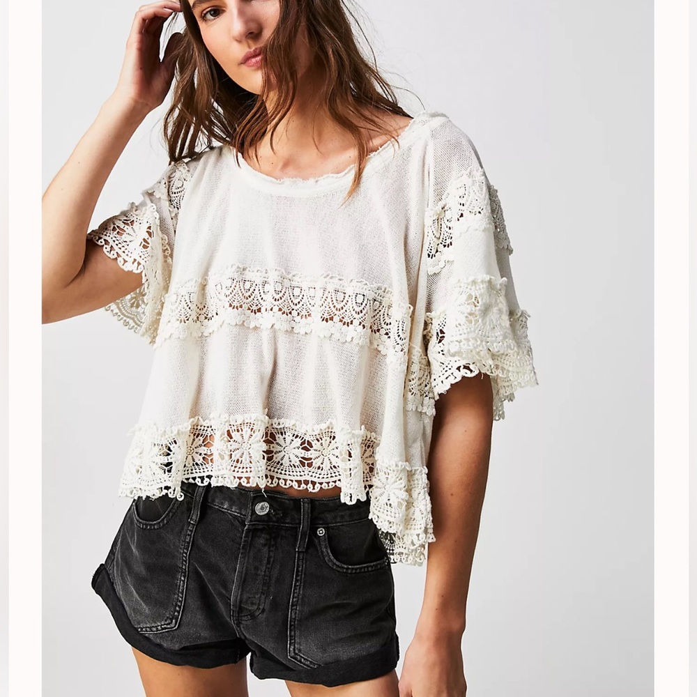 Free people sweet street lace top